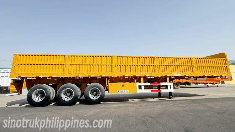 3 Axle 60 Tons Drop Side Trailer for Sale in Philippines Manila