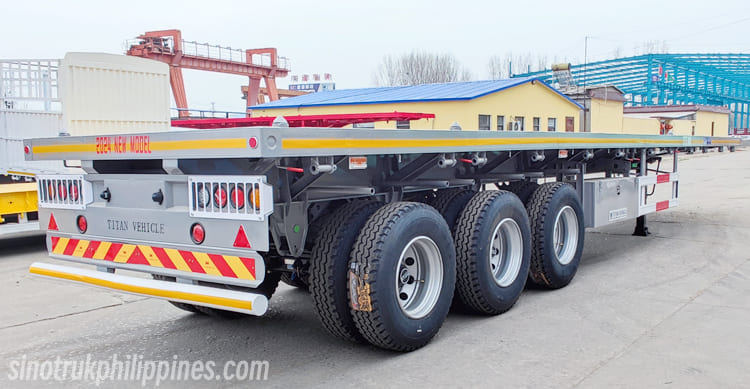Tri Axle 40 Ft Flatbed Semi Trailer for Sale in Philippines