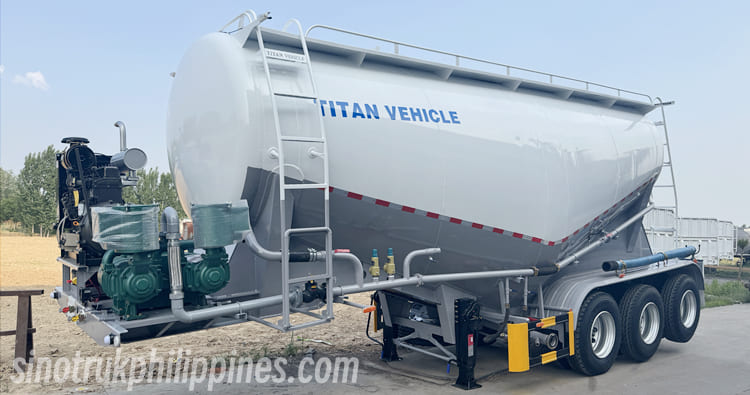 Tri Axle 40CBM Bulk Cement Tanker Trailer for Sale in Philippines Manila