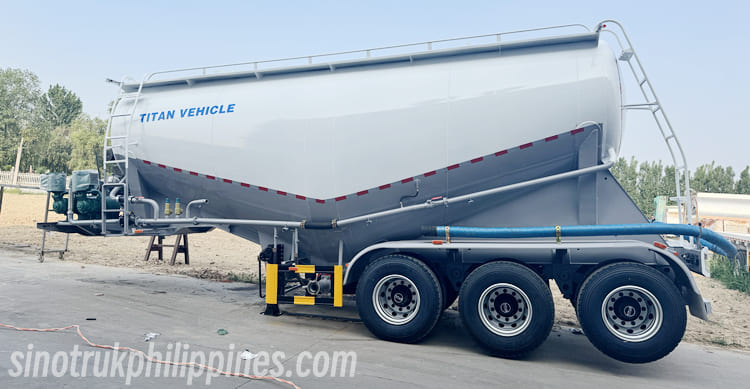 Tri Axle 40CBM Bulk Cement Tanker Trailer for Sale in Philippines Manila
