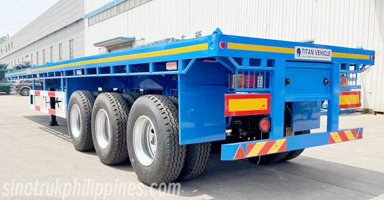 Flat Deck Tri Axle Trailer for Sale in Philippines Manila 