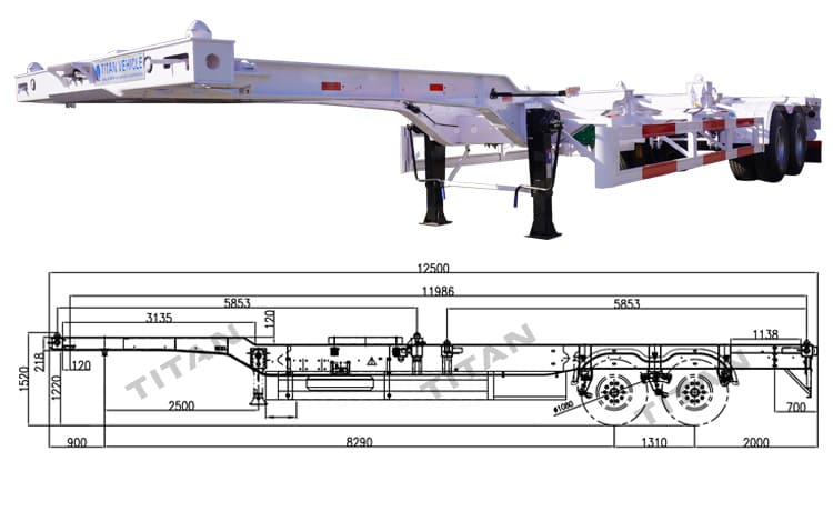 2 Axle 40Ft Skeleton Trailer for Sale in Philippines Manila
