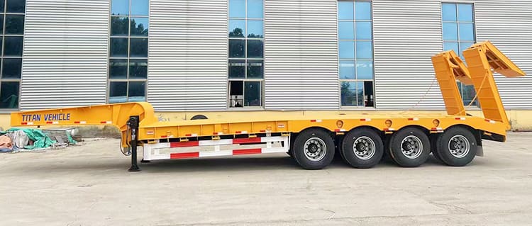 16 Wheeler 100 Ton Low Bed Trailer with Ramp Folding for Sale in Philippines
