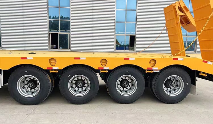 16 Wheeler 100 Ton Low Bed Trailer with Ramp Folding for Sale in Philippines