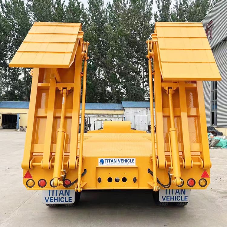 16 Wheeler 100 Ton Low Bed Trailer with Ramp Folding for Sale in Philippines