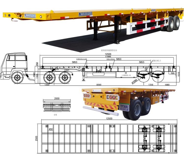 40 Ft 2 Axle Flatbed Container Trailer Price in Philippines 