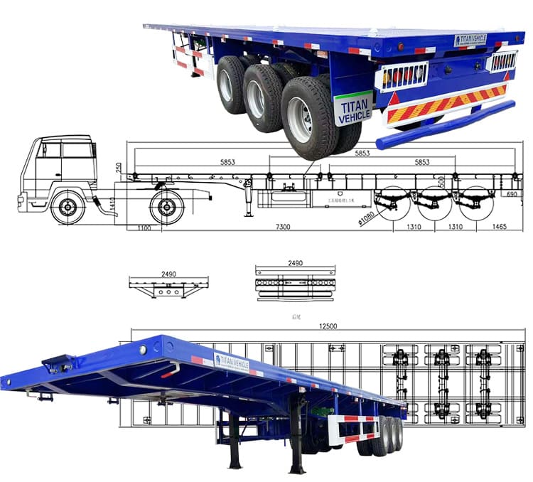 Tri Axle 40 Foot Flatbed Trailer for Sale Near Me in Philippines