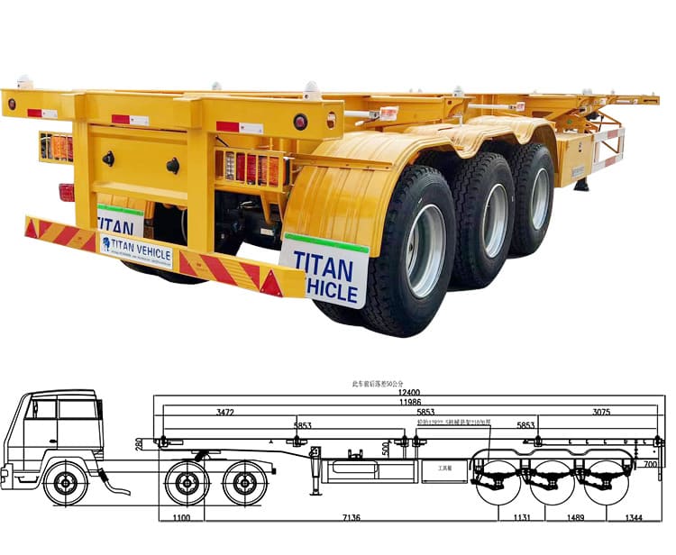  40 Ft Container Chassis for Sale Price | Tri Axle Shipping Container Chassis for Sale in Philippines