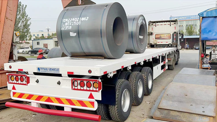 Tri Axle 40 Ft Flatbed Semi Trailer for Sale in Philippines 