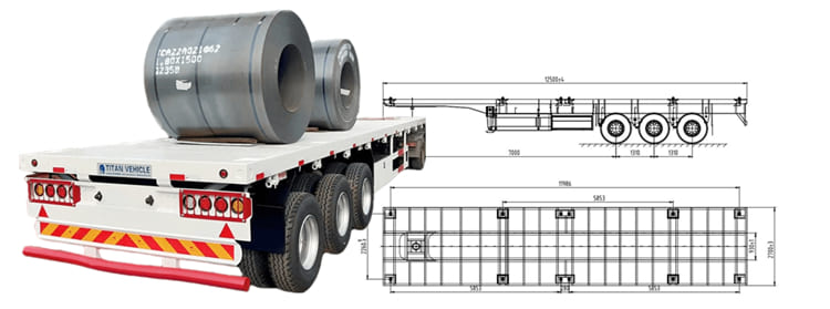 Tri Axle 40 Ft Flatbed Semi Trailer for Sale in Philippines