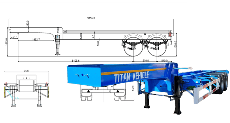  20Ft Skeletal Trailer for Sale in Philippines | Gooseneck Skeletal Semi Trailer in Manila