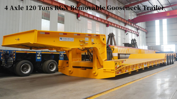 4 Axle 120 Tons RGN Removable Gooseneck Trailer for Sale in Philippines 
