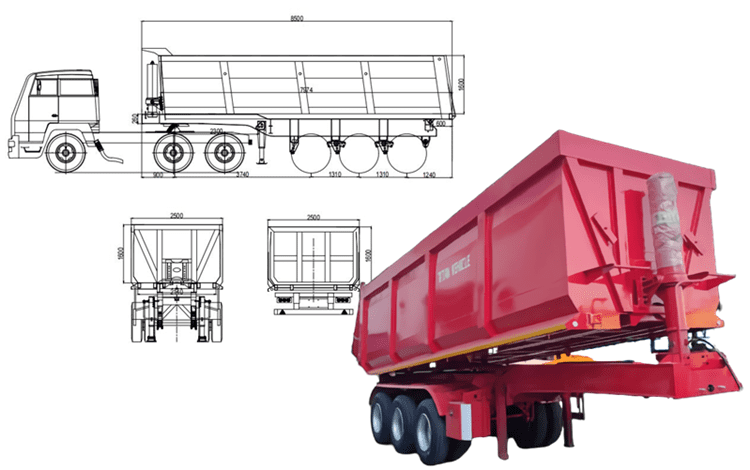 35CBM Tipper Semi Trailer | Semi Tipper for Ssale in Philippines Manila 