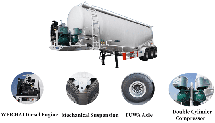 Tri Axle 40CBM Bulk Cement Tanker Trailer for Sale in Philippines Manila