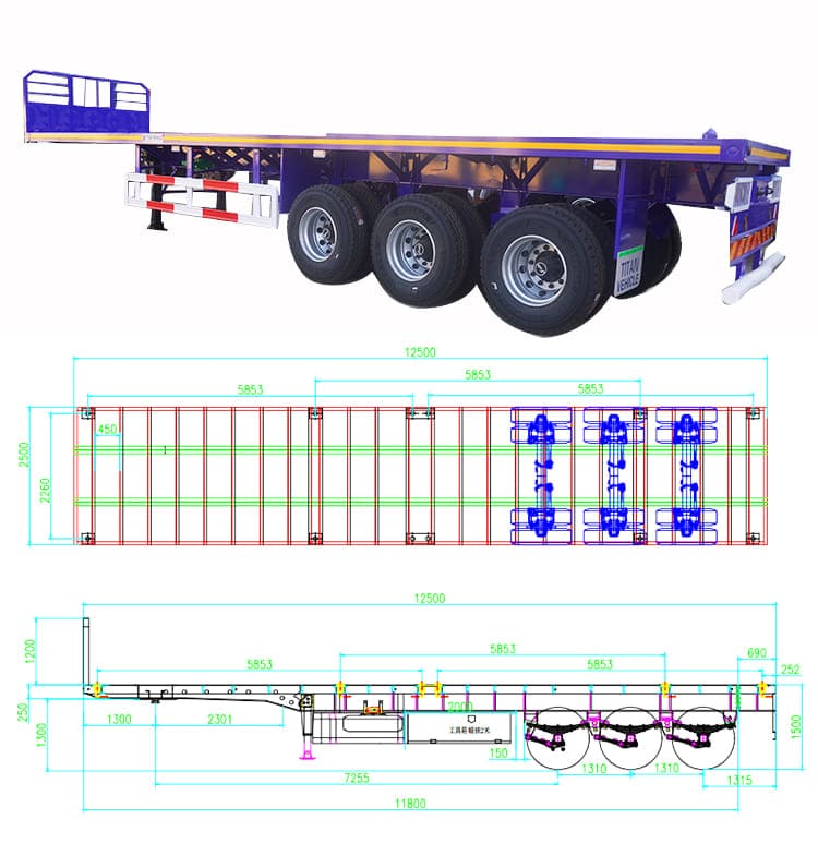 3 Axle Flatbed Trailer with Front Board for Sale in Philippines, Phili