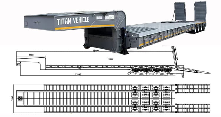 4 Line 8 Axle Low Bed Trailer Manufacturers for Sale in Philippines, Naga