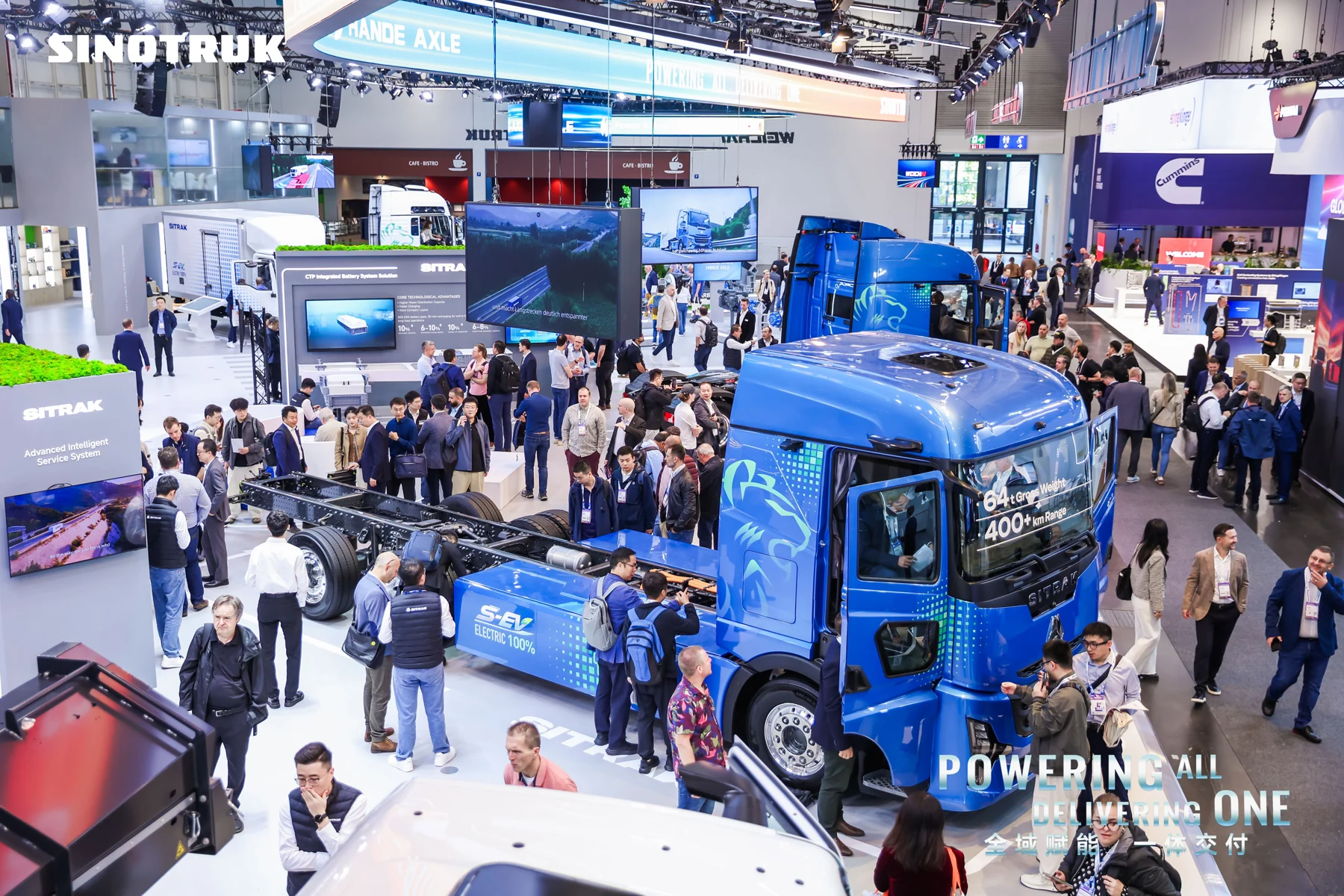 SINOTRUK commercial vehicles and visitors at IAA