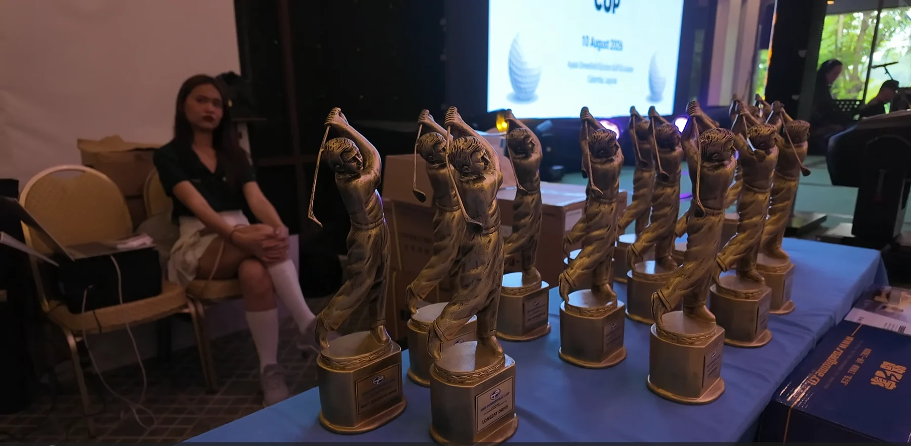 Trophies displayed at the 2nd Powertrac Cup